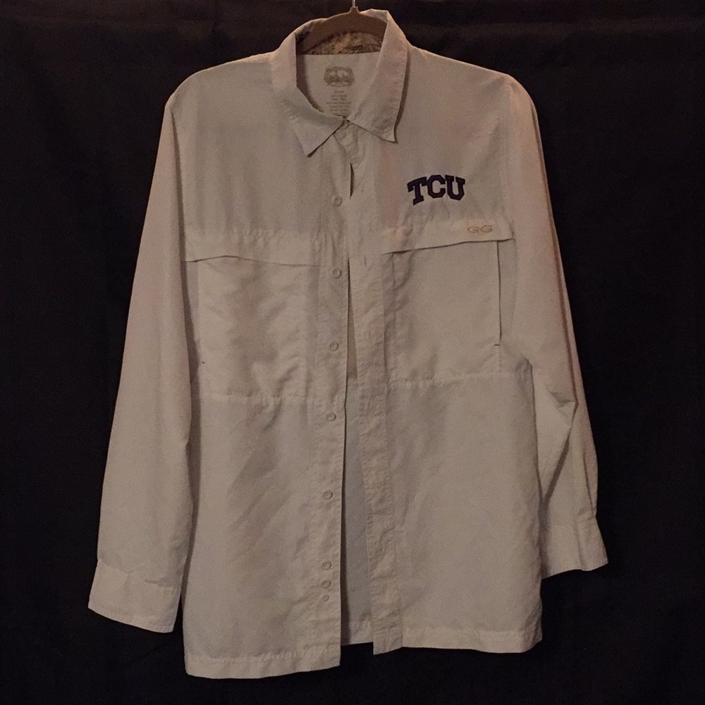 Game Guard White TCU Button Down
